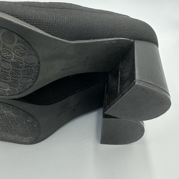 Adrienne Vittadini Brittiny Women’s US 8.5 Black Knit Shoes‎ Chunky Heel Mature - Picture 9 of 11